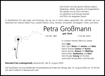 Traueranzeige von Petra Großmann von Neue Presse Coburg