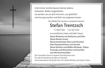 Traueranzeige von Stefan Trentzsch von Frankenpost