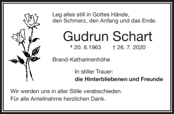 Traueranzeige von Gudrun Schart von Frankenpost