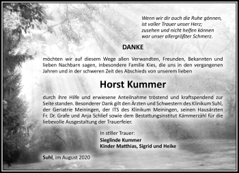 Traueranzeige von Horst Kummer von Südthüringer Presse