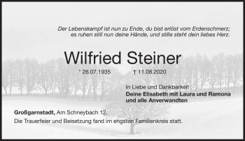 Traueranzeige von Wilfried Steiner von Neue Presse Coburg