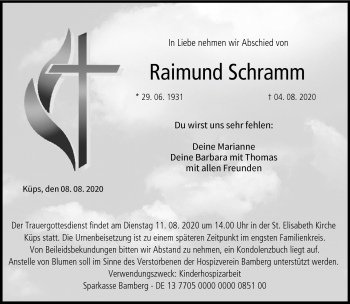 Traueranzeige von Raimund Schramm von Neue Presse Coburg