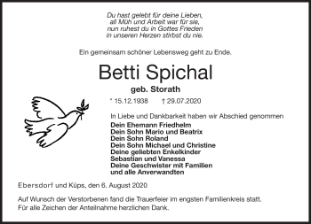Traueranzeige von Betti Spichal von Neue Presse Coburg