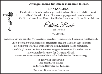 Traueranzeige von Wsther Bock von Südthüringer Presse