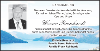 Traueranzeige von Werner Reinhardt von Neue Presse Coburg
