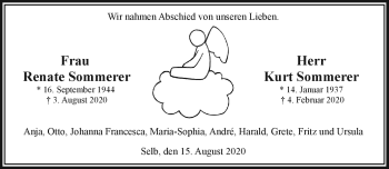 Traueranzeige von RenateKurt SommererSommerer von Frankenpost