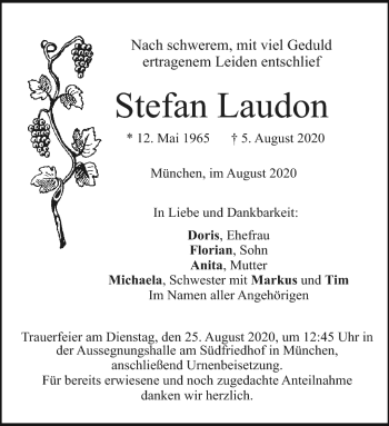Traueranzeige von Stefan Laudon von Frankenpost