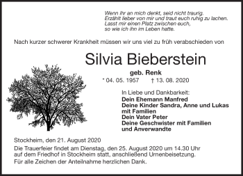 Traueranzeige von Silvia Bieberstein von Neue Presse Coburg