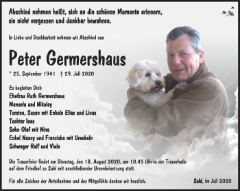 Traueranzeige von Peter Germershaus von Südthüringer Presse
