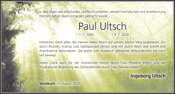 Traueranzeige von Paul Ultsch von Neue Presse Coburg