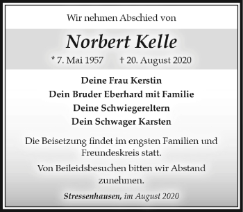 Traueranzeige von Norbert Kelle von Südthüringer Presse