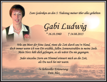 Traueranzeige von Gabi Ludwig von Neue Presse Coburg