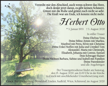 Traueranzeige von Herbert otto von Südthüringer Presse