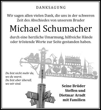 Traueranzeige von Michael Schumacher von Südthüringer Presse