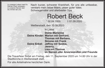 Traueranzeige von Robert Beck von Frankenpost