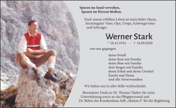 Traueranzeige von Werner Stark von Frankenpost