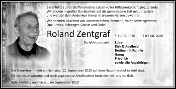 Traueranzeige von Roalnd Zentgraf von Südthüringer Presse