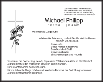 Traueranzeige von Michael Philipp von Frankenpost