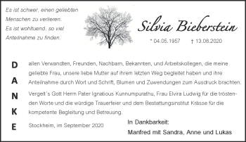 Traueranzeige von Silvia Bieberstein von Neue Presse Coburg