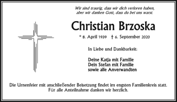 Traueranzeige von Christian Brzoska von Frankenpost