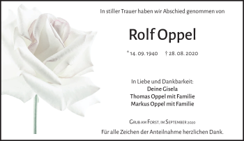 Traueranzeige von Rolf Oppel von Neue Presse Coburg