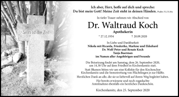 Traueranzeige von Waltraud Koch von Frankenpost