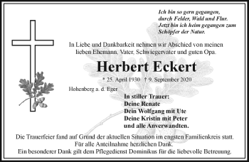 Traueranzeige von Herbert Eckert von Frankenpost