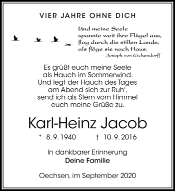 Traueranzeige von Karl-Heinz Jacob von Südthüringer Presse