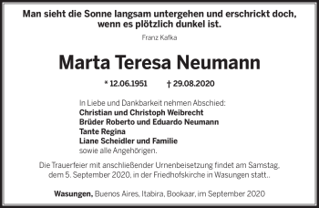 Traueranzeige von Marta Neumann von Südthüringer Presse
