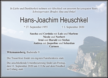 Traueranzeige von Hans-Joachim Heuschkel von Neue Presse Coburg