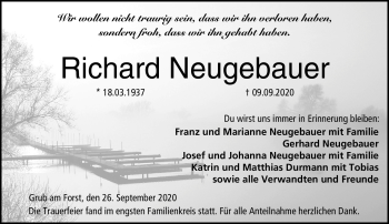 Traueranzeige von Richard Neugebauer von Neue Presse Coburg