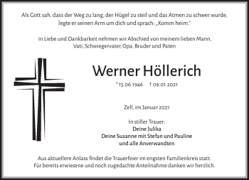 Traueranzeige von Werner Höllerich von Frankenpost