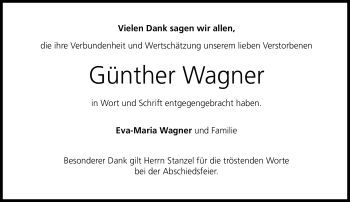 Traueranzeige von Günther Wagner von Neue Presse Coburg