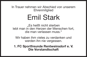 Traueranzeige von Emil Stark von Neue Presse Coburg