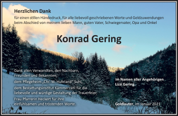 Traueranzeige von Konrad Gering von Südthüringer Presse