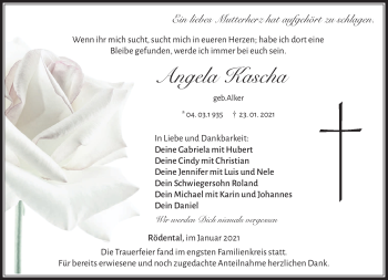 Traueranzeige von Angela Kascha von Neue Presse Coburg