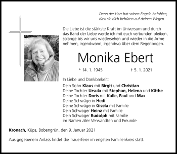 Traueranzeige von Monika Ebert von Neue Presse Coburg
