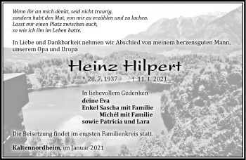 Traueranzeige von Heinz Hilpert von Südthüringer Presse