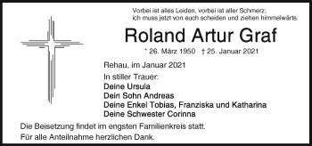 Traueranzeige von Roland Artur Graf von Frankenpost