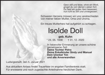 Traueranzeige von Isolde Doll von Neue Presse Coburg