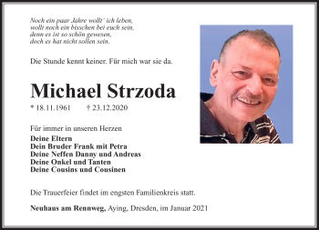 Traueranzeige von Michael Strzoda von Südthüringer Presse