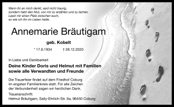 Traueranzeige von Annemarie Bräutigam von Neue Presse Coburg