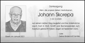 Traueranzeige von Johann Skorepa von Neue Presse Coburg
