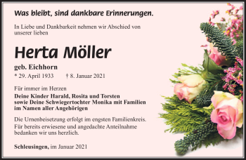 Traueranzeige von Herta Möller von Südthüringer Presse