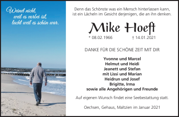 Traueranzeige von Mike Hoeft von Südthüringer Presse