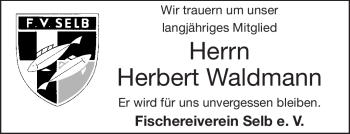 Traueranzeige von Herbert Waldmann von Frankenpost