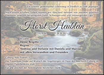 Traueranzeige von Horst Heublein von Neue Presse Coburg