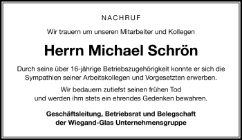 Traueranzeige von Michael Schrön von Neue Presse Coburg