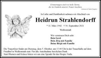 Traueranzeige von Heidrun Strahlendorff von Frankenpost