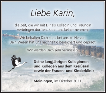 Traueranzeige von Karin Jukiel von Südthüringer Presse